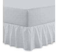 Filo Magico Drap-housse uni 100 % coton égyptien | Entretien facile 40 cm Extra profond à volants - Lavable en machine - Simple, double, king size (argent, simple)