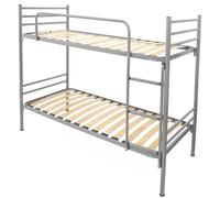 Filoben-com Lit orthopédique modulaires superposé Métal,Fer,Acier 80x190 cm (Argente + 2 Matelas)