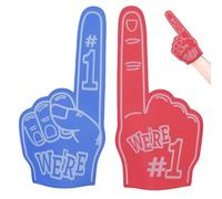 FILOEEX Lot de 2 gants de gladiateurs géants en mousse pour événements sportifs, bleu et rouge, accessoires pour fans de sport, jeux de plaisance, fêtes et esprit d'équipe