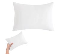 FILOEEX Petits oreillers pour dormir, 27,9 x 17,8 cm, doux avec taie d'oreiller, petits oreillers pour adultes, enfants, chats, chiens, soutien de la taille de bureau, lavable en machine (blanc)