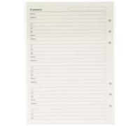 Filofax 340206 Recharge pour Organiseur A5 nom/adresse/téléphone Blanc