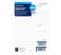 Filofax Agenda 2024 2024 avec une semaine sur deux pages, format colonne, format A5, blanc
