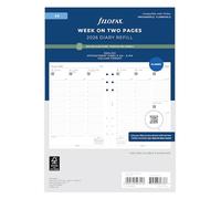 Filofax Agenda 2026 26-68521R - Format colonne - Format A5 - Semaine sur deux pages - Papier recyclé anglais