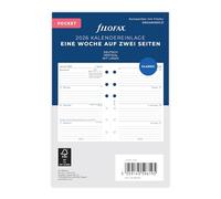 Filofax Agenda 2026 de poche, 1 semaine sur 2 pages, vertical, allemand