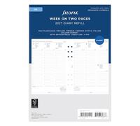 Filofax Agenda 2027 27-68514 A5, semainier sur 2 pages, 5 langues, rendez-vous 2027