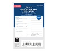 Filofax Agenda 2027 de poche semainier avec notes en 4 langues 27-68209