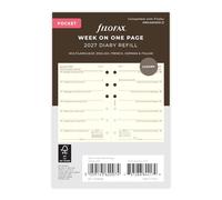 Filofax Agenda 2027 semainier de poche 2027 en 4 langues en coton crème 27-68239