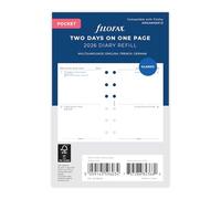 Filofax Agenda de poche 2026 26-68223 - 2 jours par page - Anglais/français/allemand