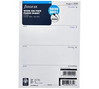 Filofax Agenda semainier sur deux pages anglais Moyen année 20 août 21 juillet A5