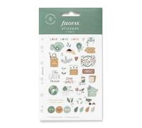 Filofax - Autocollants essentiels écologiques - 140 autocollants repositionnables finition mate - Vert - Naturel éclectique - Stickers