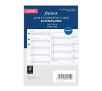 Filofax Calendrier de poche - Planificateur annuel vertical allemand 2028