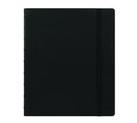 FILOFAX Carnet rechargeable classique, 23,5 x 18,4 cm, noir - Couverture élégante aspect cuir avec pages amovibles - Fermeture élastique, index, poche et marque-page (B115901U)