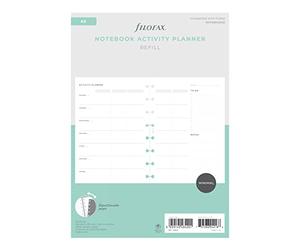 Filofax Lifestyle B132849 Recharge pour bloc-notes, format A5, papier blanc, planificateur d'activités, 56 feuilles