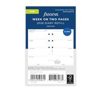 Filofax Mini agenda 2026 26-68121 semainier sur deux pages en anglais