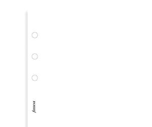 Filofax Personal organiser white plain refill sheets, 95 x 171mm, PACK of 20