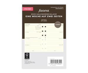 Filofax Poche 1 semaine sur 2 pages en coton cr. (allemand) 2025