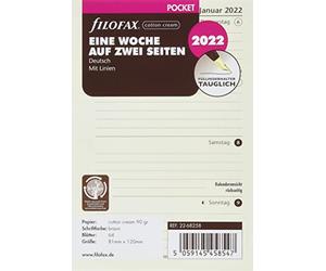 Filofax Pochette 1 semaine sur 2 pages coton crème (allemand) 2022 22-68258