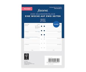 Filofax Pocket 1 semaine sur 2 pages verticales (allemand) 2025