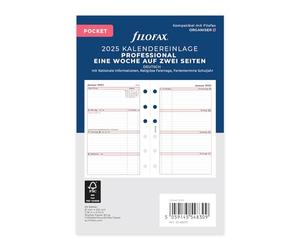 Filofax Pocket Professional 1 semaine sur 2 pages (allemand) 2025