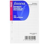 Filofax Pocket Recharge 20 feuillets mémo anniversaires/évènements spéciaux