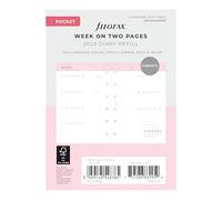 Filofax Recharge d'agenda 2025, format de poche, semainier, confettis minimal, multilingue : cinq langues, 2025 (C68291-25)