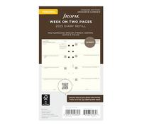 Filofax Recharge d'agenda 2025, format personnel/compact, semainier, papier crème coton, non ligné, multilingue : cinq langues, 2025 (C68413-25)