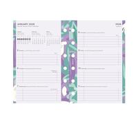 Filofax Recharge d'agenda 2026, format de poche, semainier, motif floral illustré avec impression en quatre couleurs, multilingue : cinq langues, 2026 (C6321-26)