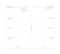 Filofax Recharge d'agenda 2027, format personnel/compact, semainier avec rendez-vous, horizontal, papier blanc, ligné, anglais, 2027 (C68420-27)