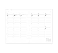 Filofax Recharge d'agenda format A5, semainier avec rendez-vous, format minimal, vertical, papier blanc, multilingue : cinq langues, 2026 (C68593-26)