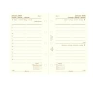 Filofax Recharge d'agenda pour calendrier, format mini, 1 jour sur une page avec rendez-vous, ligné, papier crème coton, multilingue : quatre langues, 2026 (C68142-26)