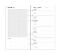 Filofax Recharge d'organisateur, taille personnelle, lot de planificateur de repas, papier blanc, 17,1 x 9,5 cm, 56 feuilles (B132684)