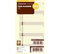 Filofax Recharge Personal 95 X 171 Mm Planning Annuel Vertical Anglais Crême 2020