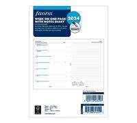 Filofax Recharge pour agenda 2024 - Format A5 - Semaine sur une page avec notes - Papier blanc - Multilingue : cinq langues - 2024