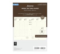 Filofax Recharge pour agenda 2025 format A5, semainier avec rendez-vous, papier crème coton, multilingue : cinq langues, 2025 (C68513-25)