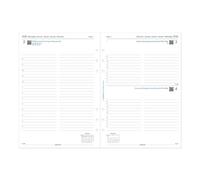 Filofax Recharge pour agenda 2026 - Format A5 - 1 jour sur une page avec rendez-vous - Papier blanc - Multilingue : cinq langues - C68515-26