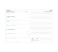 Filofax Recharge pour agenda 2026 - Format A5 - Semainier sur une page avec notes - Papier blanc - Multilingue : cinq langues - 2026 - C68509-26