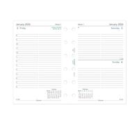 Filofax Recharge pour agenda 2026 format de poche, jour sur une page avec rendez-vous, ligné, papier blanc, anglais, 2026 (C68241-26)