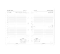Filofax Recharge pour agenda 2027 format de poche, jour par page avec rendez-vous, ligné, papier blanc, anglais, 2027 (C68241-27)