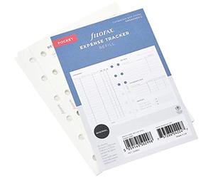Filofax Recharge pour suivi des dépenses de poche, blanc