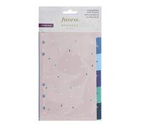 Filofax Séparateurs de jardin personnels, 6 intercalaires colorés en plastique durable, 104 x 171 mm, 3 trous, A5, pour organisateurs Filofax Personal