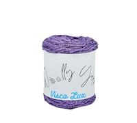 Filot de bobine viscose et lurex 50 g couleurs variées, fil à crochet paillettes (Violet)