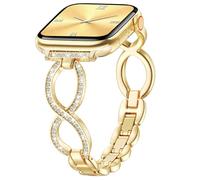 Filoto Bracelet doré compatible avec Apple Watch 38 mm, 40 mm, 41 mm, 42 mm, 44 mm, 45 mm, 46 mm, 49 mm pour femme, bracelet fin en métal habillé et fin pour iWatch Series 11, 10, 9, 8, 7, 6, 5, 4, SE