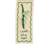 FILOUFACE Kit Marque-Page Petit Brin de Muguet Point de Croix Comptés Broderie