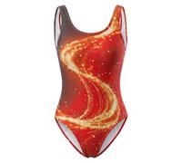 FILOWA Combinaison de Natation Filles Une Pièce Maillots, 11-12 Ans, Rouge