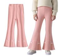 FILOWA Flare Leggings Filles Extensible Bootcut Pantalon, 3-11 Ans | Coton Évasés Legging, Long Pantacourt avec Haute Taille, Élastique Doux Pants, Printemps Automne Extérieur Loisirs Vêtements