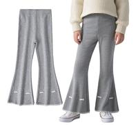 FILOWA Flare Leggings Filles Extensible Bootcut Pantalon, 3-11 Ans | Coton Évasés Legging, Long Pantacourt avec Haute Taille, Élastique Doux Pants, Printemps Automne Extérieur Loisirs Vêtements