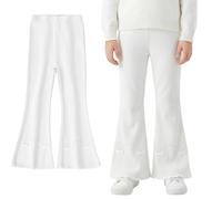 FILOWA Flare Leggings Filles Extensible Bootcut Pantalon, 3-11 Ans | Coton Évasés Legging, Long Pantacourt avec Haute Taille, Élastique Doux Pants, Printemps Automne Extérieur Loisirs Vêtements