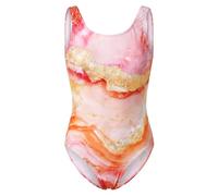FILOWA Maillot de Bain Filles Une Pièce Combinaison de Natation Séchage Rapide Costume de Bain Élasticité sans Manches Maillots Été Surf Plage Piscine Vêtements pour Enfants 9-10 Ans, Rose