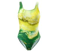FILOWA Maillot de Bain Filles Une Pièce Combinaison de Natation Séchage Rapide Costume de Bain Élasticité sans Manches Maillots Été Surf Plage Piscine Vêtements pour Enfants 9-10 Ans, Jaune