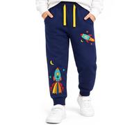 FILOWA Pantalons de Survêtement Garçon Coton Sweatpants, 3-4 Ans, Fusée